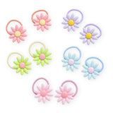 Button & Flower Hair Tie Set