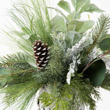 Mixed Winter Greenery & Pinecone Rustic Arrangement