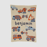 Custom Personalized Baby Sustainable Knit Throw Blanket - Trucks