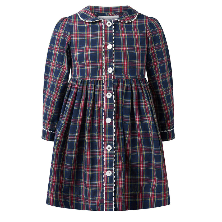 Tartan Button-Front Dress