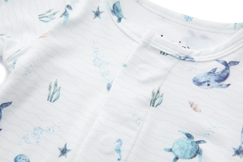 Bamboo Magnetic Footie Pajama - Le Bleu