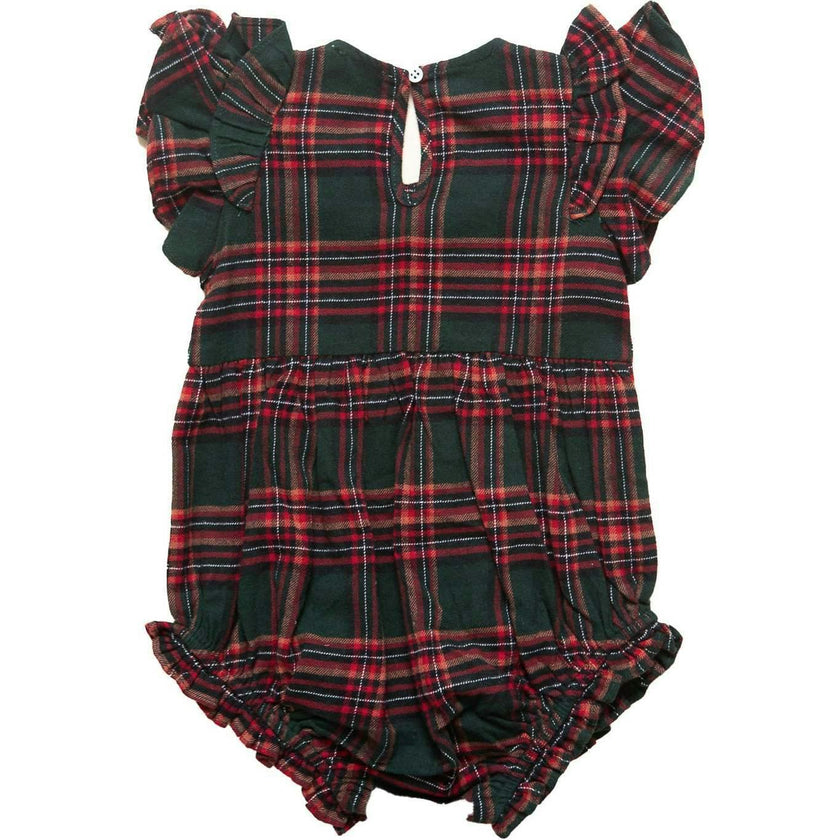 Baby Hattie Romper in Evergreen Plaid