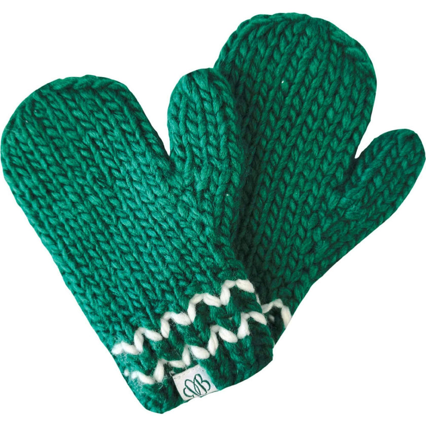 Knit Mittens - Green