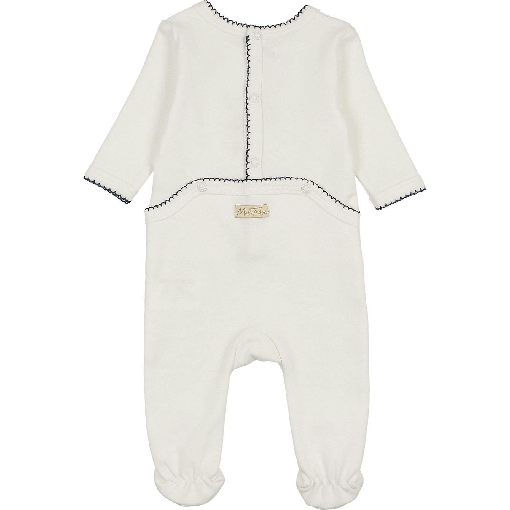 Heirloom Berry Layette Set Ivory & Blue