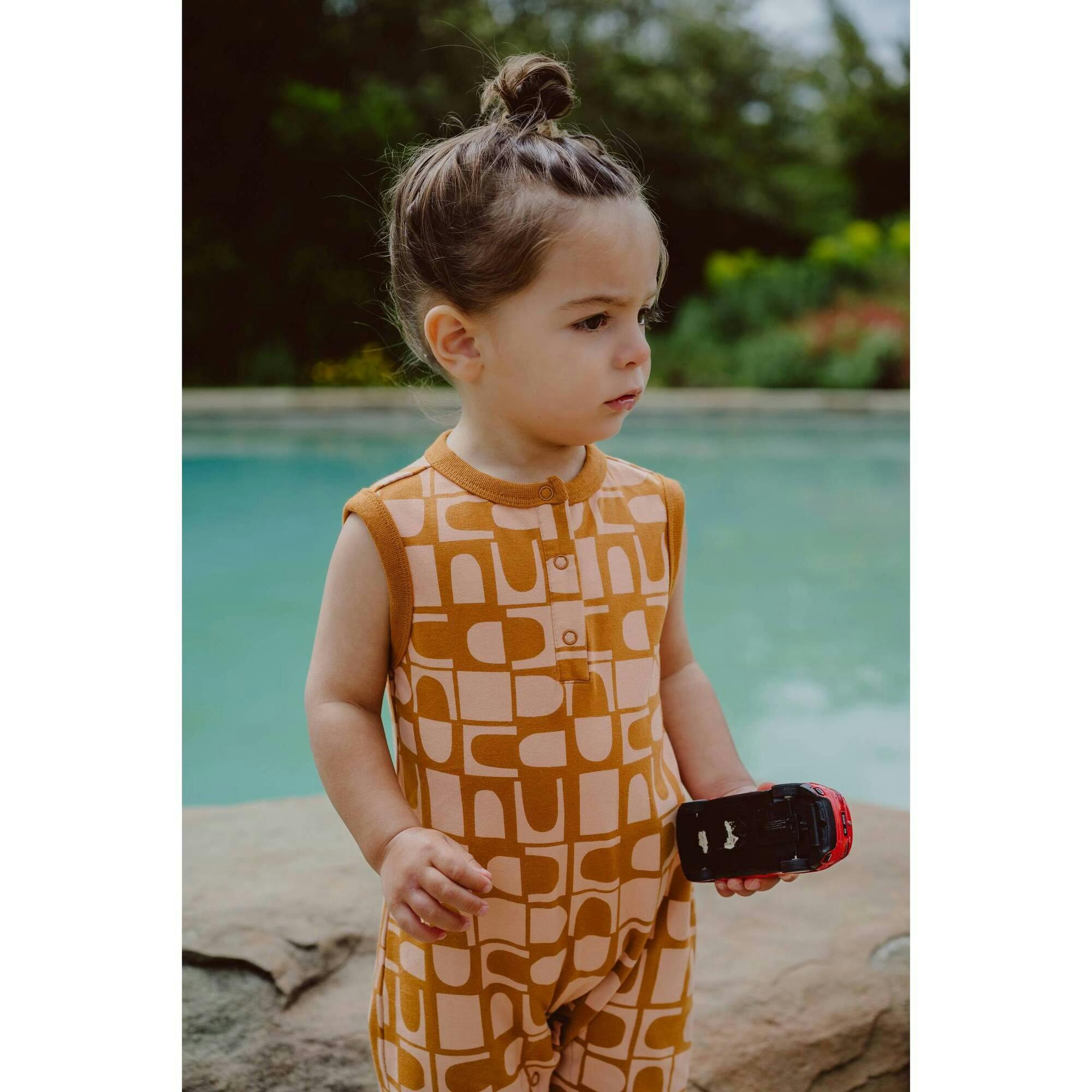 Printed Henley Romper