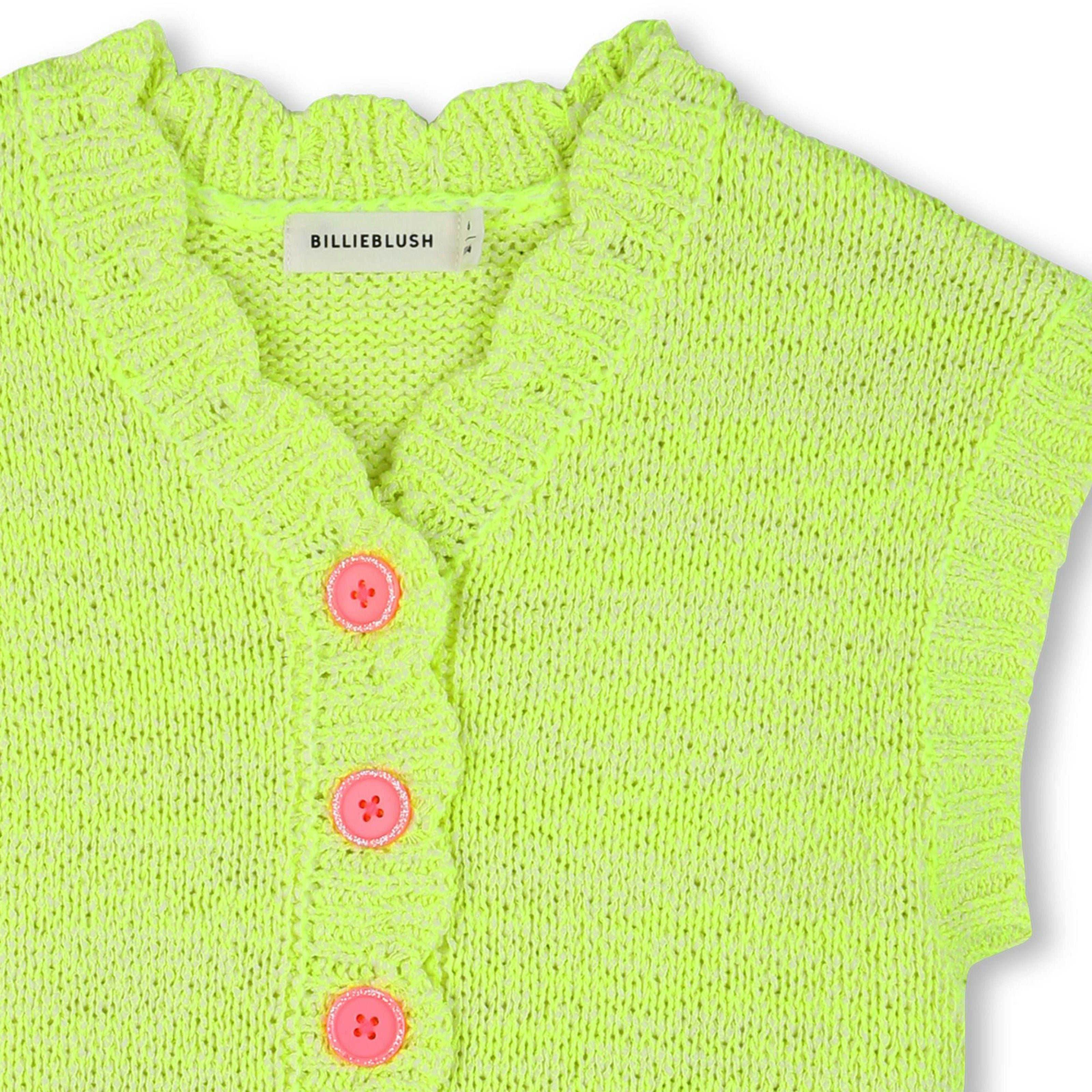 Neon Yellow Sleeveless Kids’ Cardigan