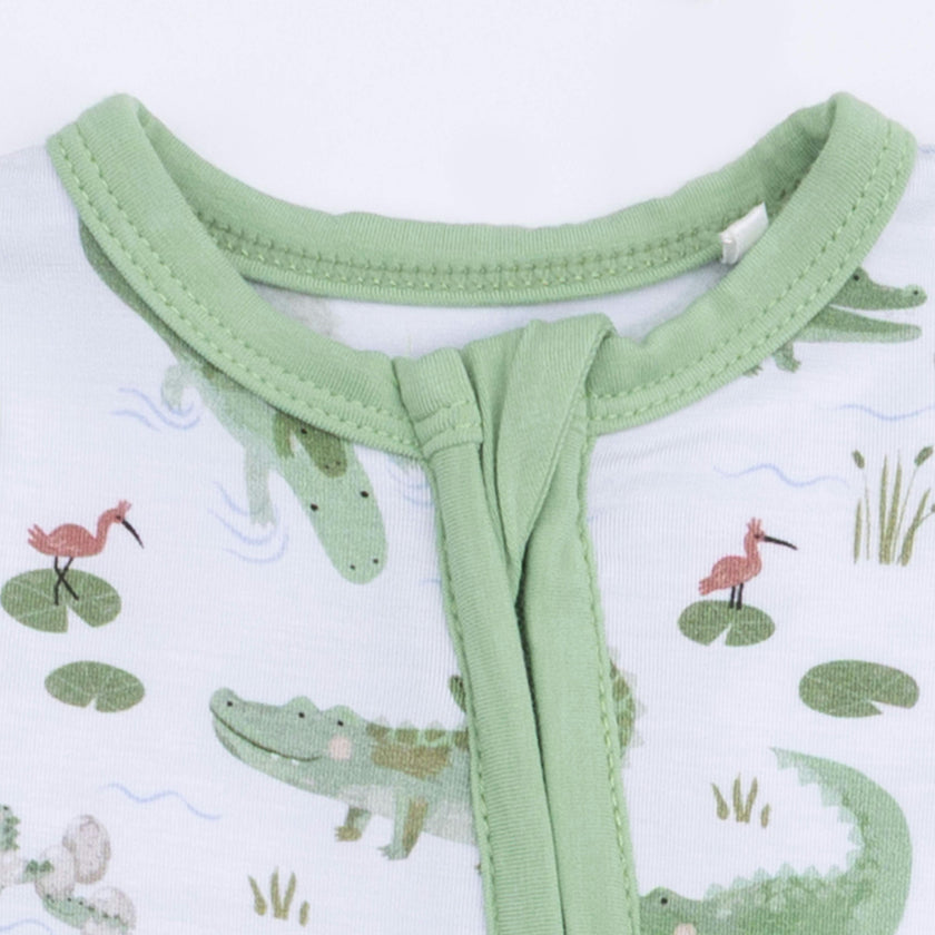 Crayon Alligators - Convertible Romper & Swaddle Blanket Set