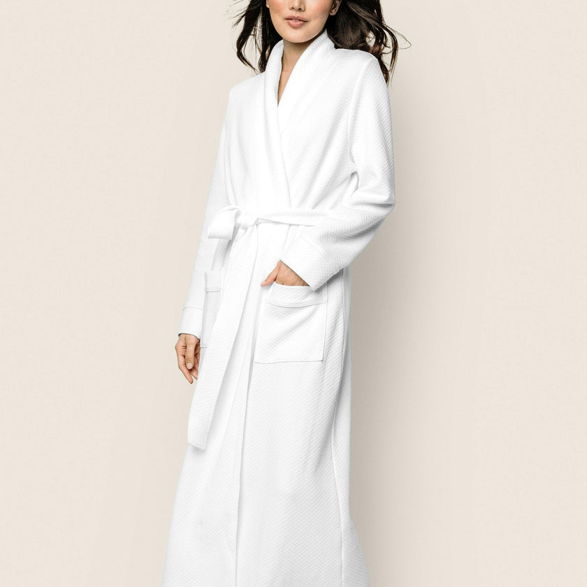 Women's Pima Jacquard Ophelia Robe in White