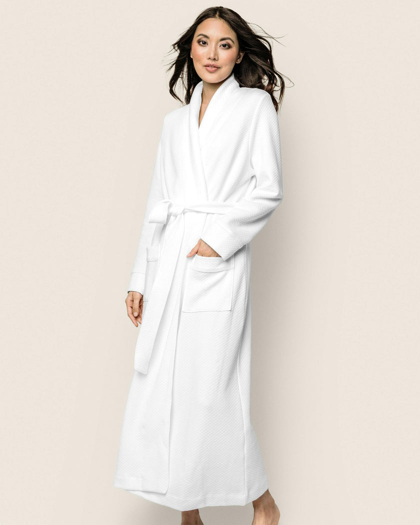 Women's Pima Jacquard Ophelia Robe in White