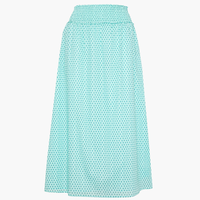 The Delphine Nap Skirt - Teal Poppy Half Drop