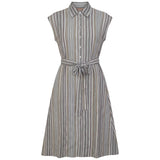 Linen Striped Midi Shirt Jumper
