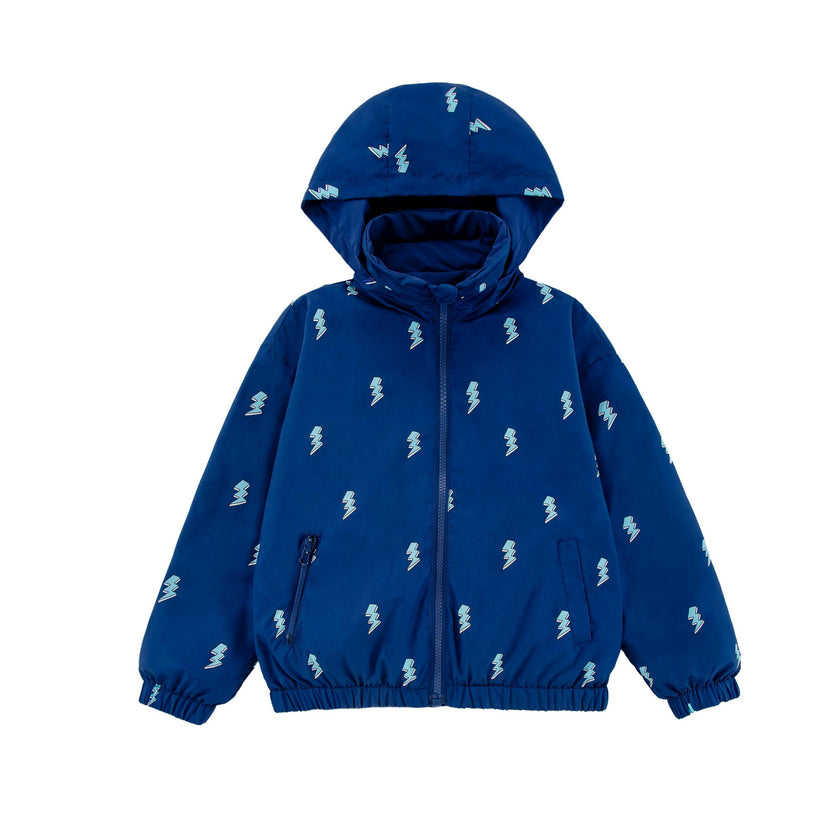 Max Reversible Rain Jacket Windbreaker, Blue Lightning