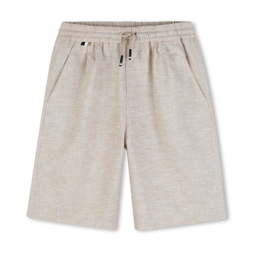 Ivory Textured Shorts