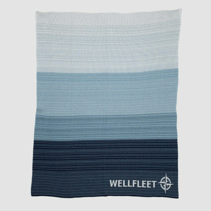 Custom Personalized Stripes Sustainable Knit Throw Blanket - Digital Ombre