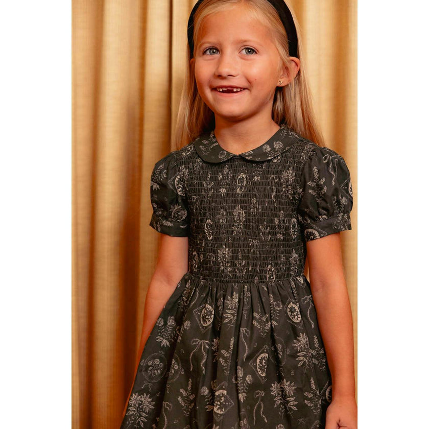 Mini Keegan Dress in Green Vintage Bouquet