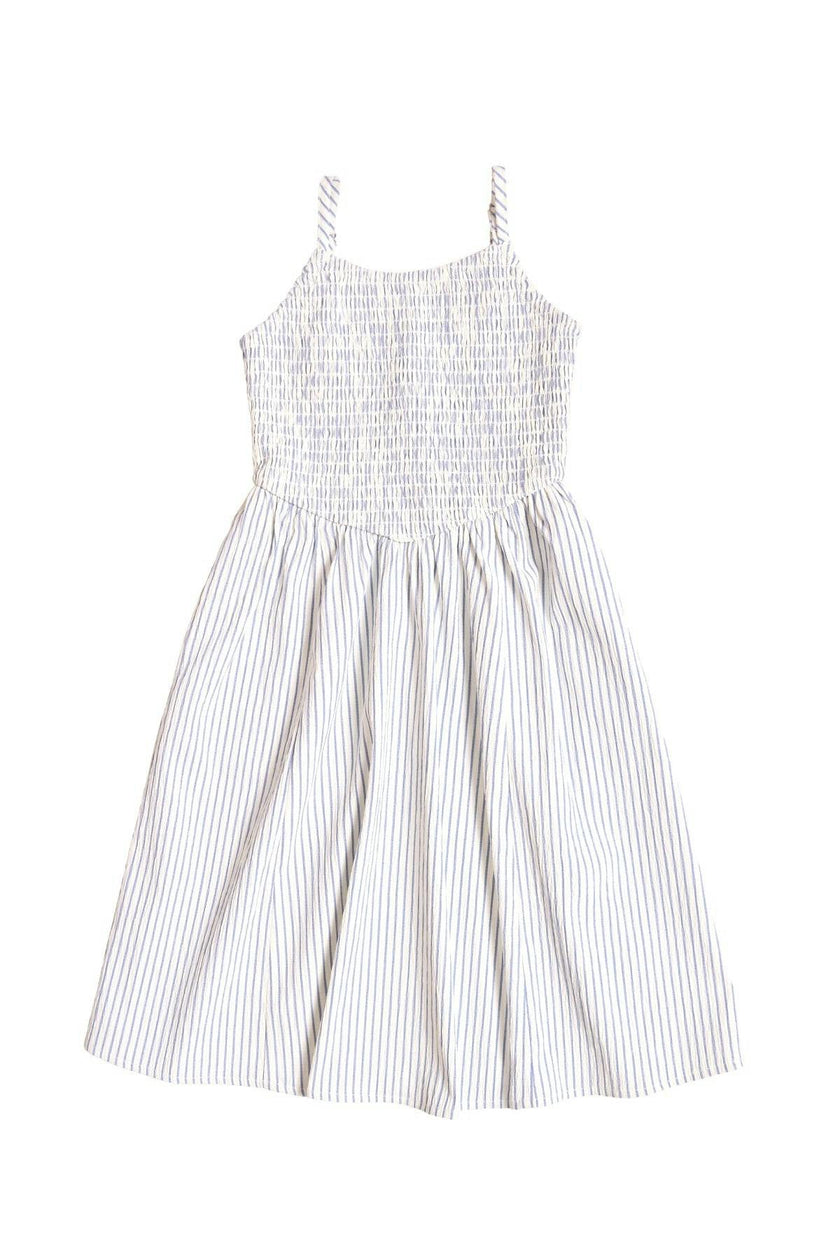 Mini Maxwell Dress in Blue & White Pinstripe