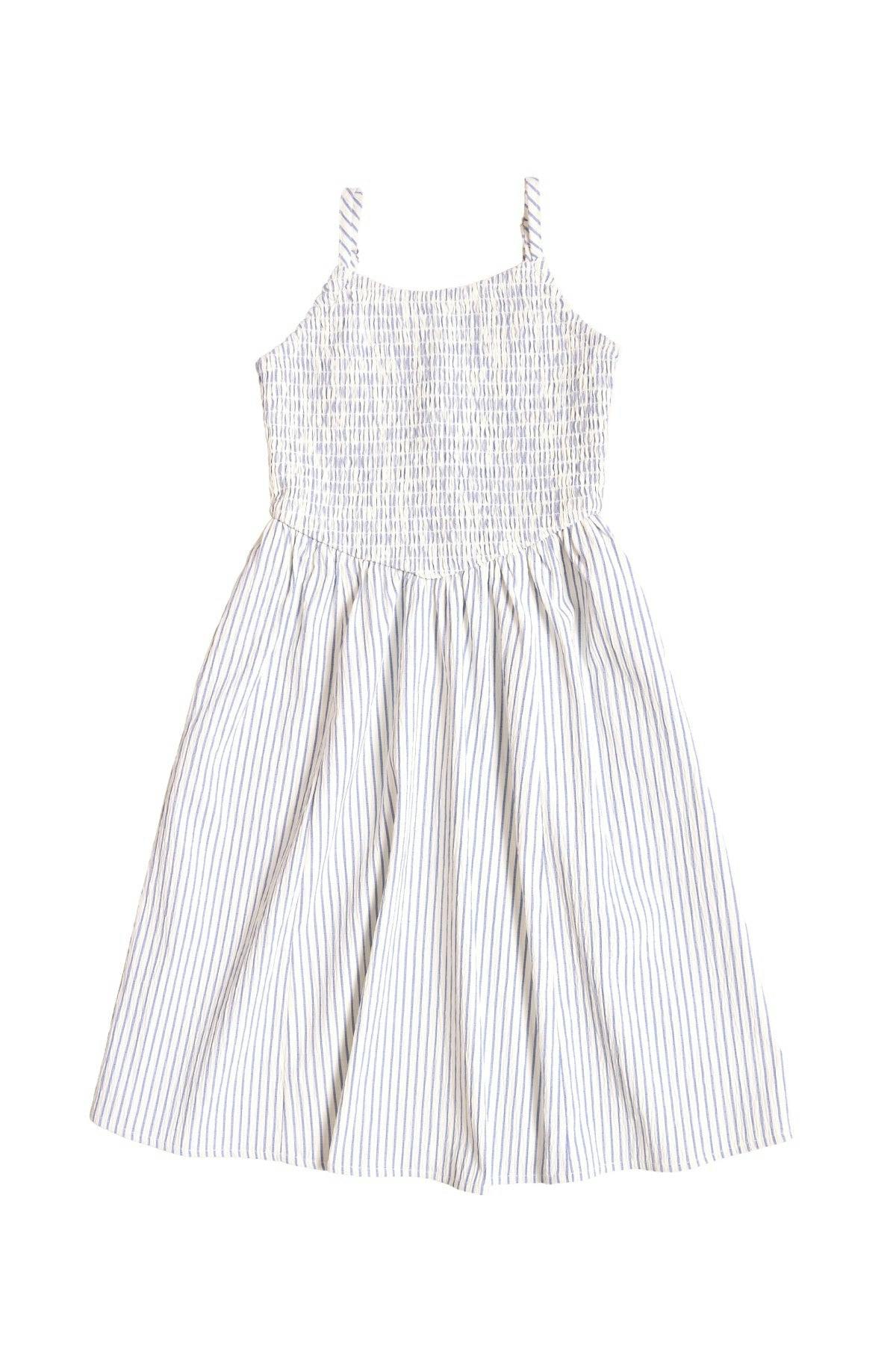Mini Maxwell Dress in Blue & White Pinstripe