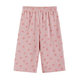 Infant Girls Knit Seersucker Top & Pant Set | Pink Bow Print