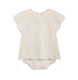 Girls Lacy Knit Set Ivory