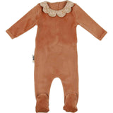 Velour Collared Long Sleeve Footie
