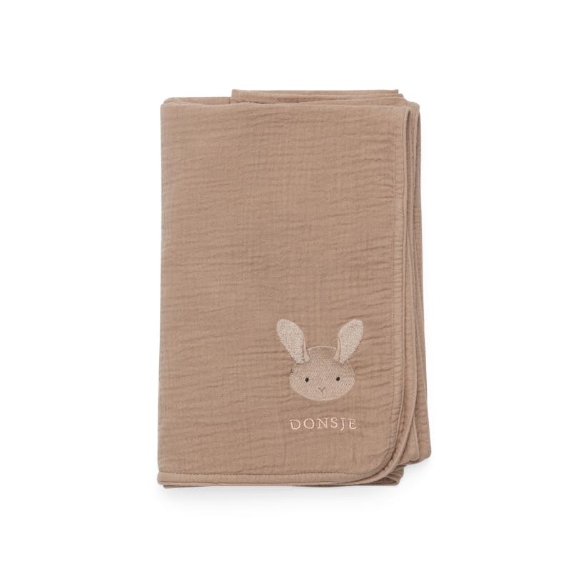 Ploekie Muslin Blanket XL | Fluffy Bunny | Rose Mocha