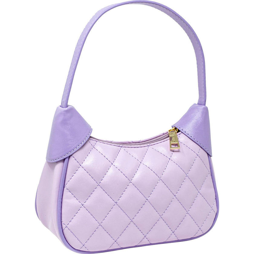 Quilted Zip Top Shoulder Bag