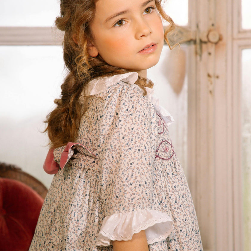 Isadora Floral Long Sleeve Smocked Dress