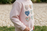 Liberty of London Children's hearts design pale pink jumper