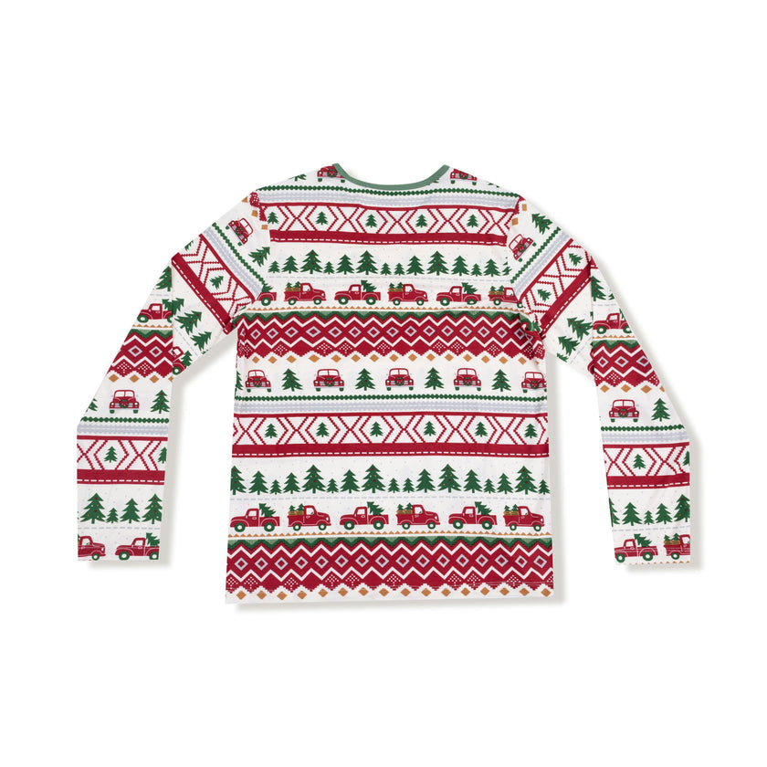 Red Truck Fair Isle - Adult Long Sleeve Top