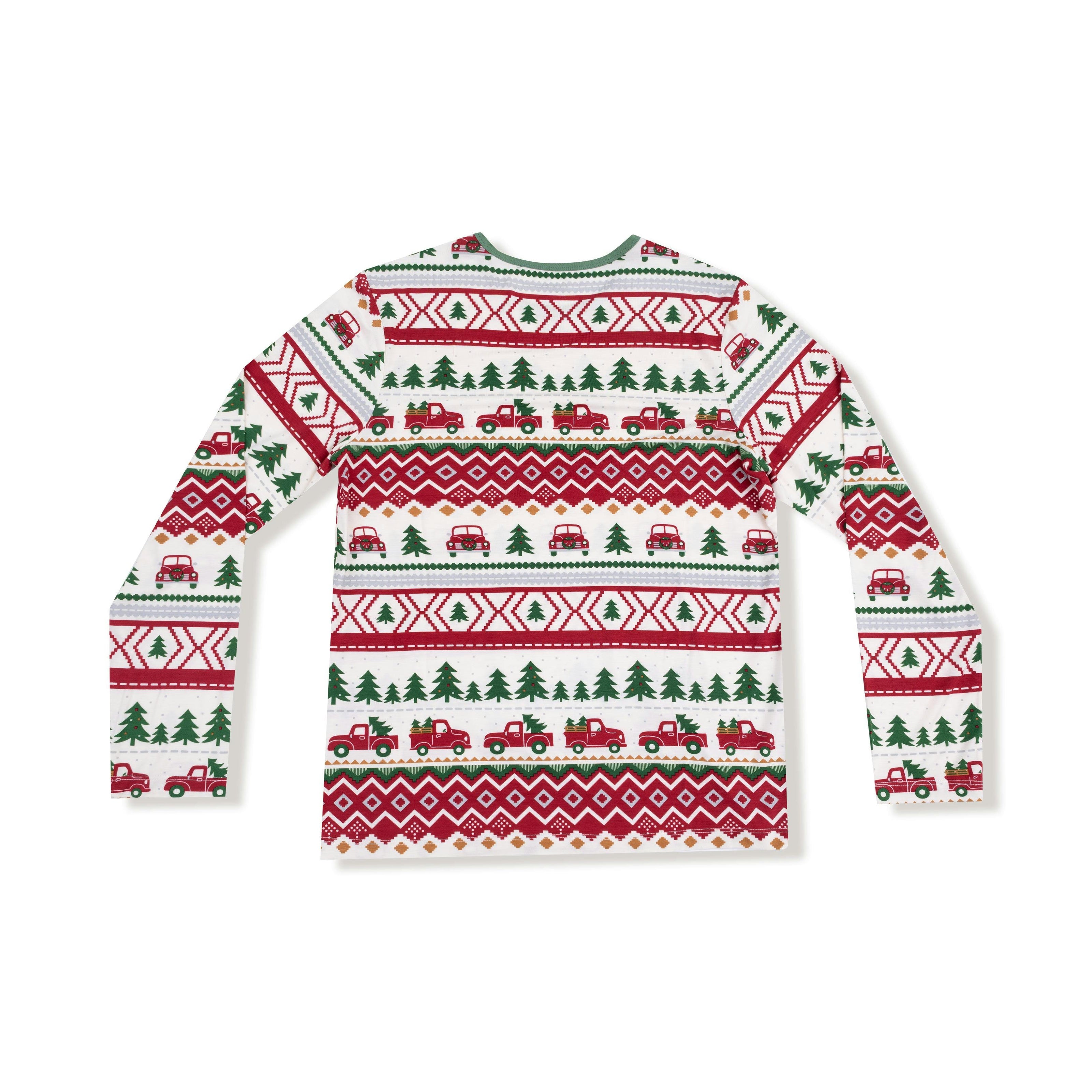 Red Truck Fair Isle - Adult Long Sleeve Top