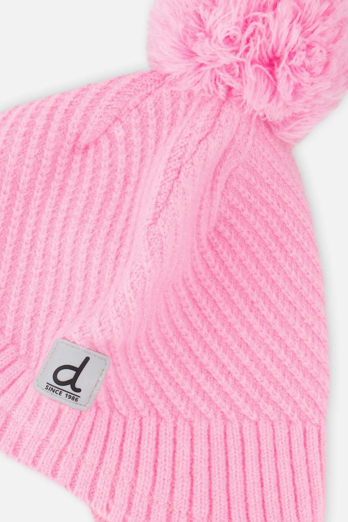Winter Peruvian Knit Hat with Pompom Pink