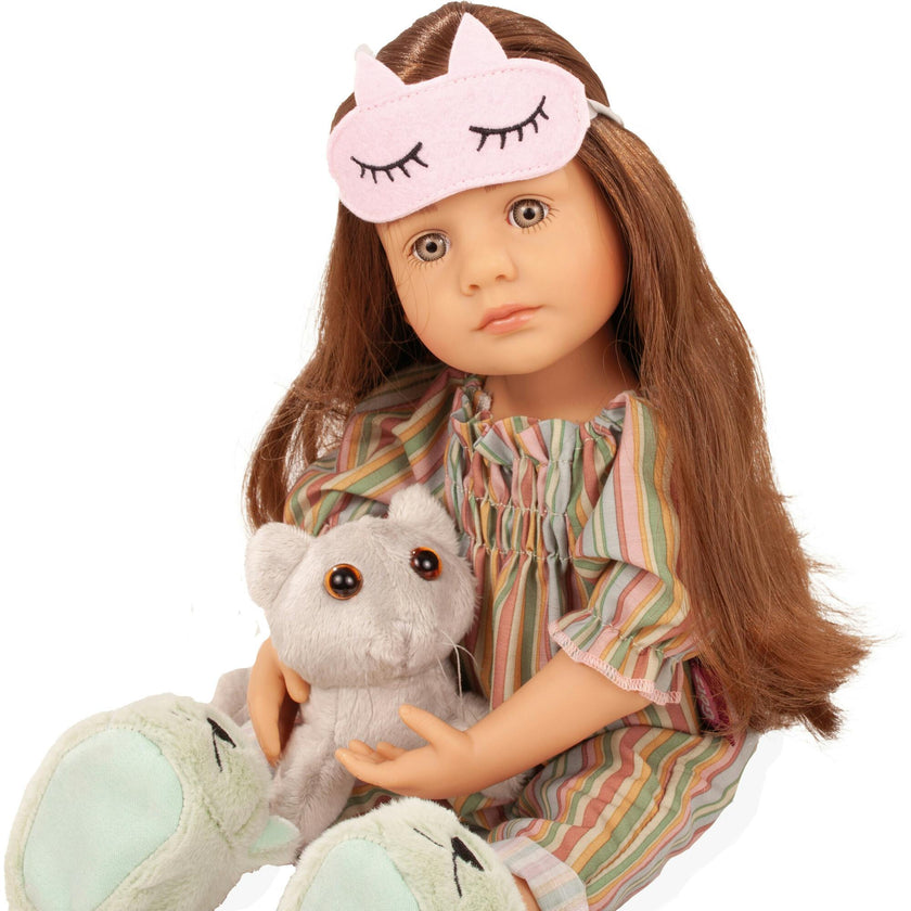 Gotz Little Kidz “Grete PJ Party” 14" Multi‑Jointed Standing Doll with Sleeping Bag