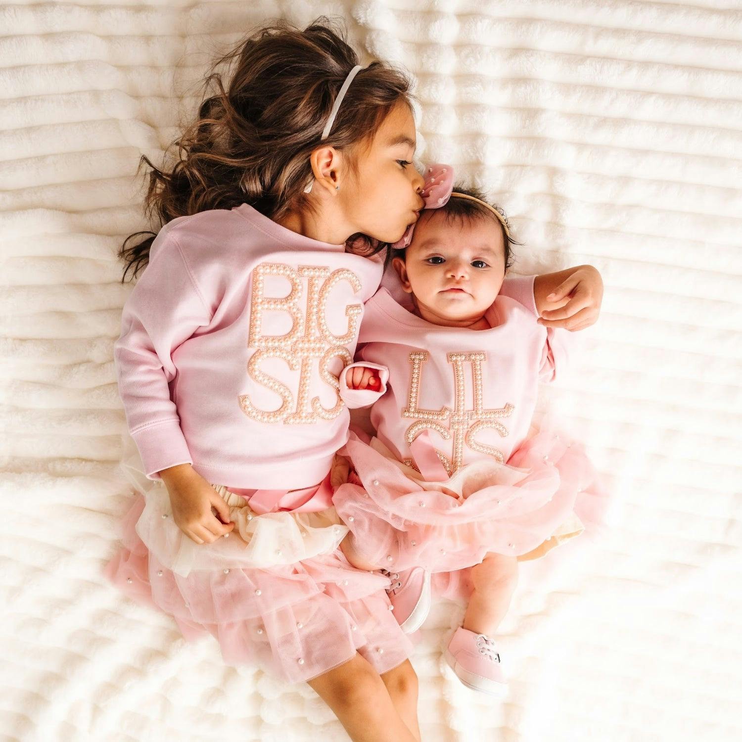 Lil Sis Pearl Patch Long Sleeve Romper - Ballet