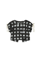 Atlantic Top Black Plaid Print