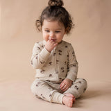 Organic 2-Way Zip Romper - Mushroom