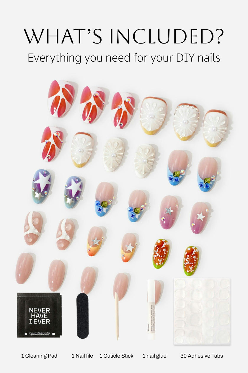 KATSEYE | HOOTIE FRUTTI – SHORT STILETTO PRESS-ON NAILS