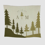 Custom Personalized Sustainable Knit Throw Blanket Winter Holiday Gift | Wedding - Pine