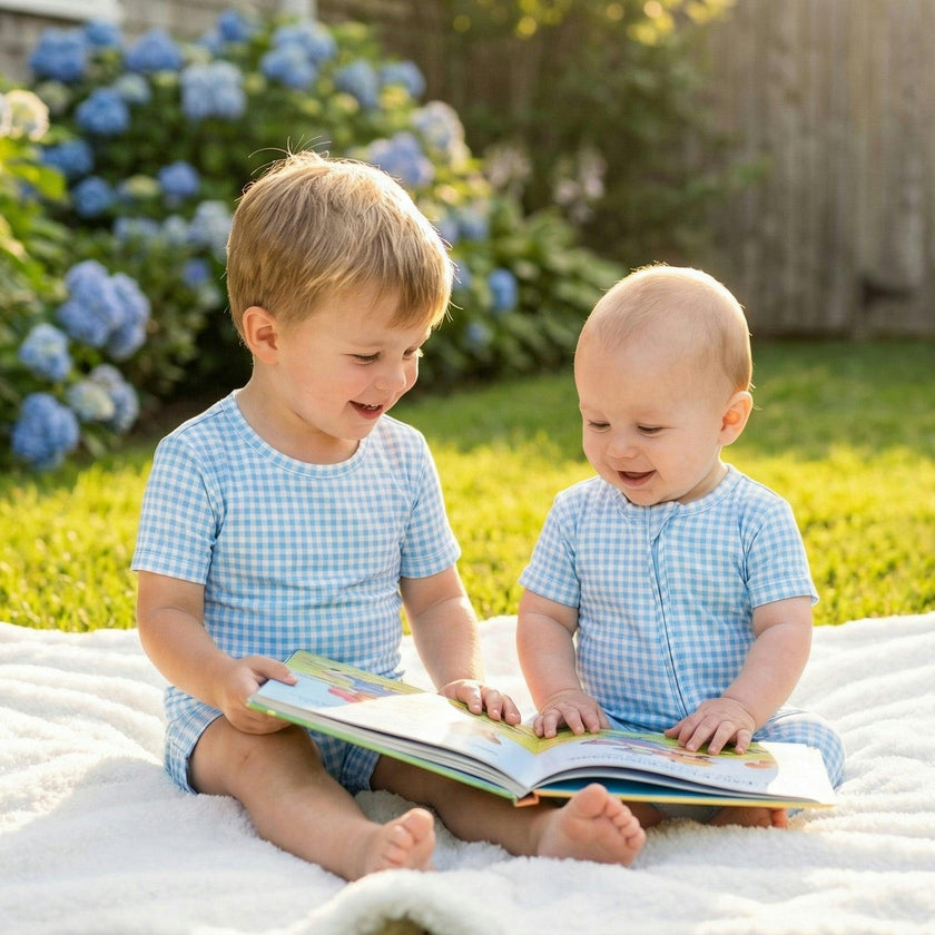 Harbor Gingham Short Sleeve & Shorts Bamboo Sleeper