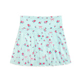 Sky Blue Floral Athletic Skort