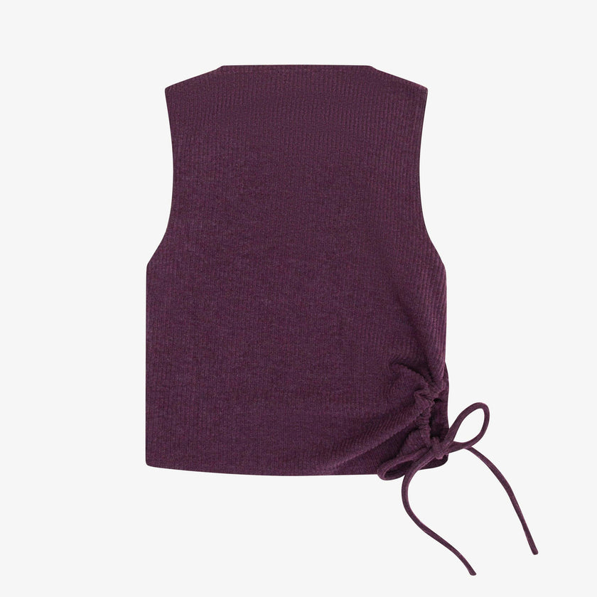 Tenly Hacci Rib  Drawstring Muscle Tank