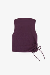 Tenly Hacci Rib  Drawstring Muscle Tank