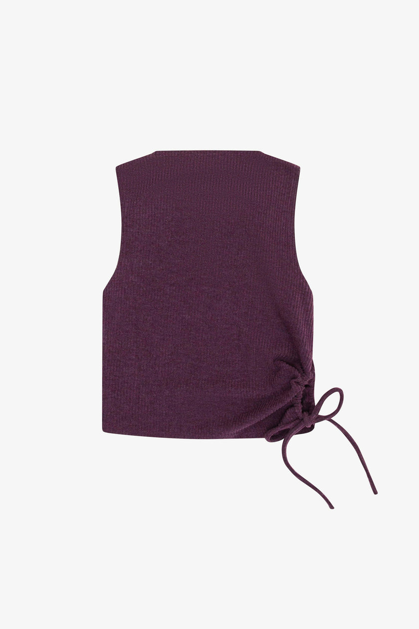 Tenly Hacci Rib  Drawstring Muscle Tank