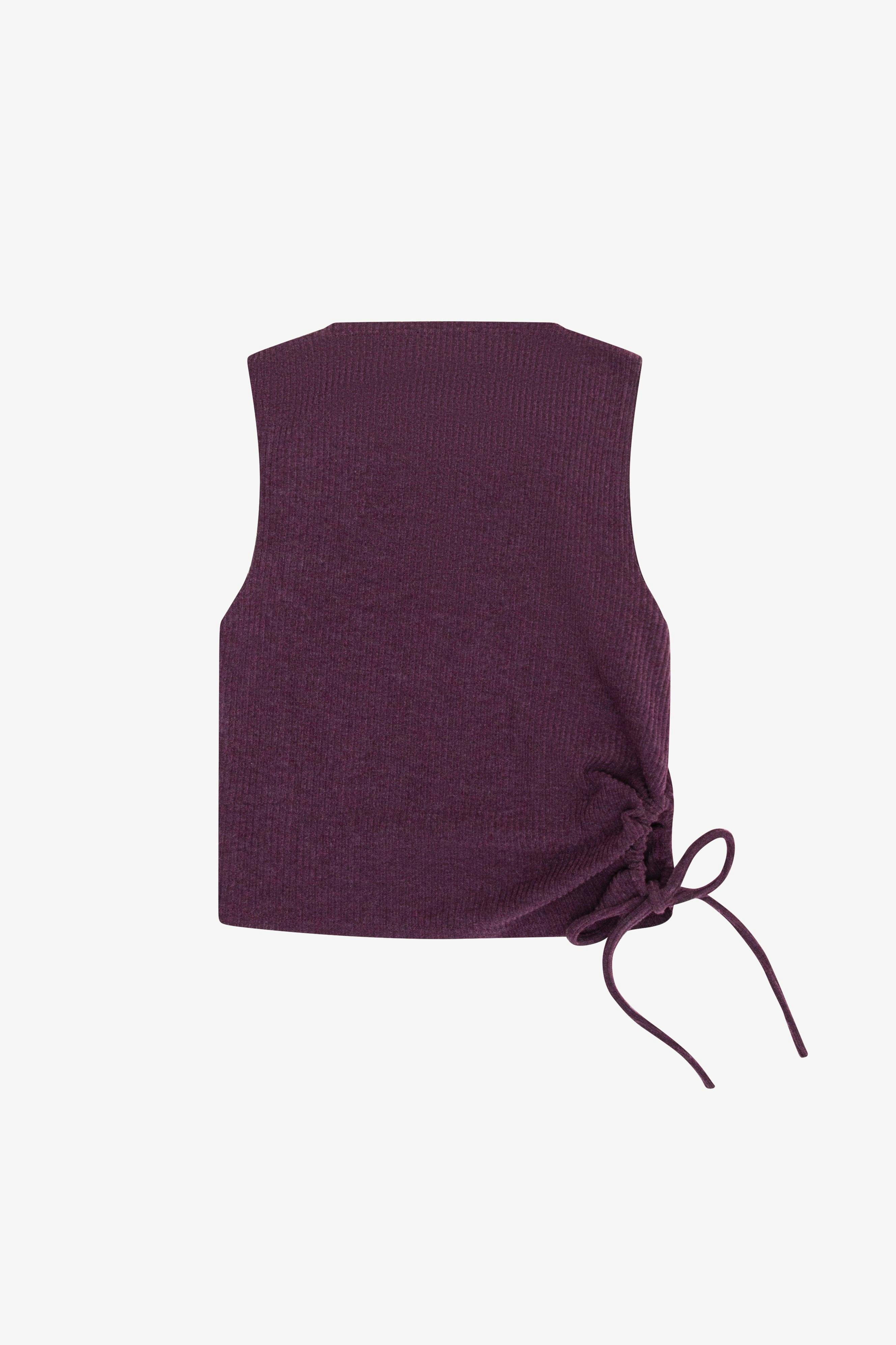 Tenly Hacci Rib  Drawstring Muscle Tank
