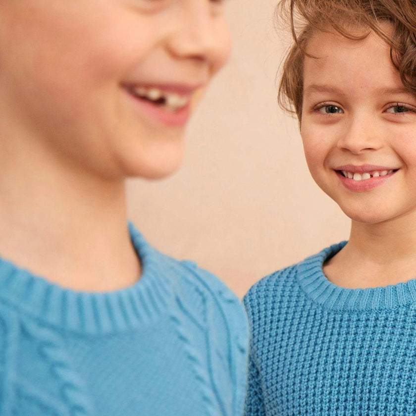 Cable Popcorn Jumper | Iceland Blue