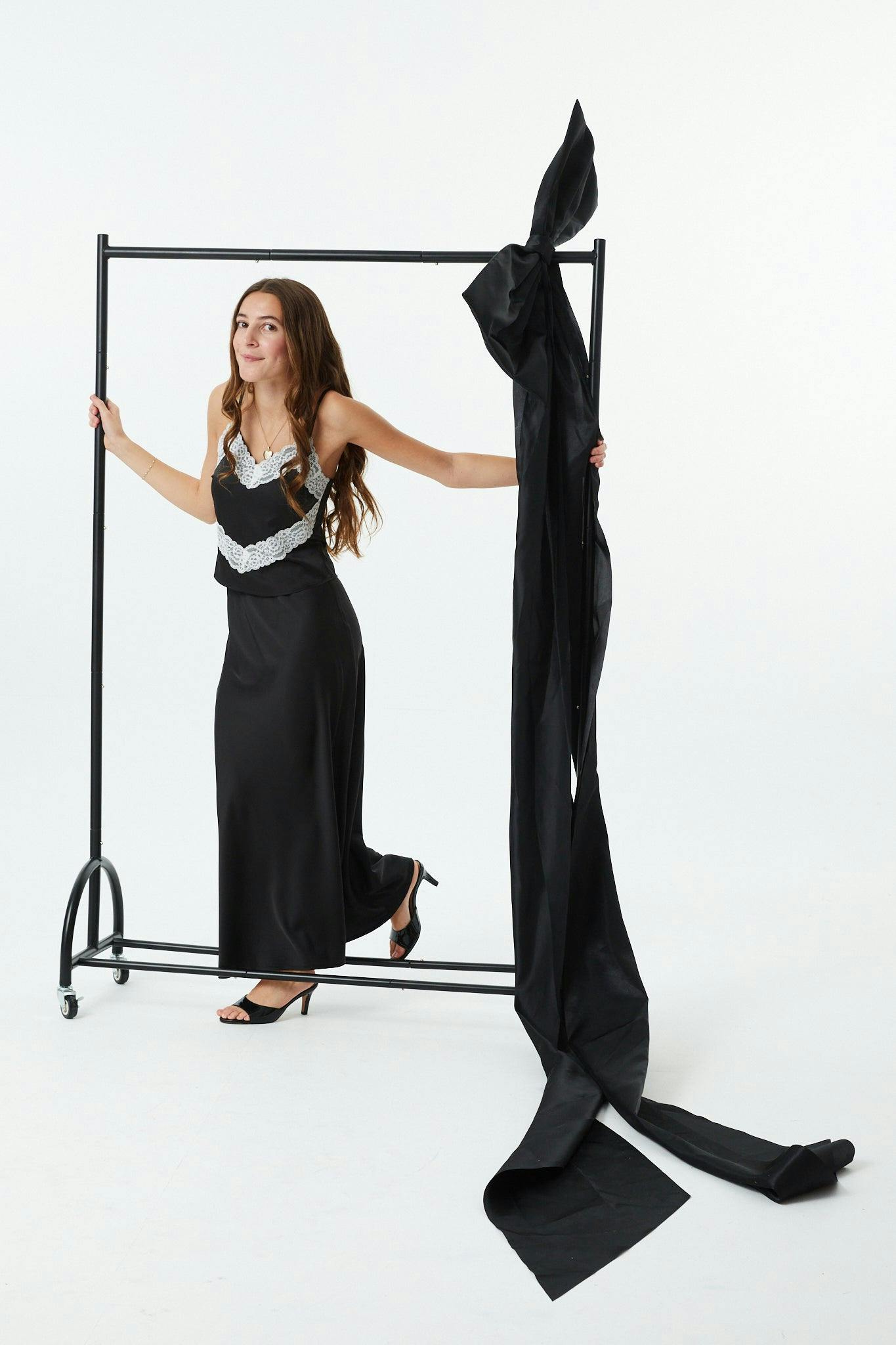 Joey Black Satin Maxi Skirt