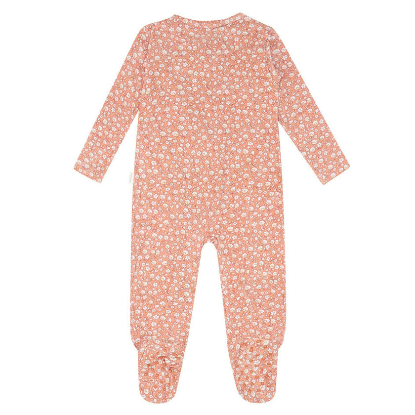 baby melone floral pima footie