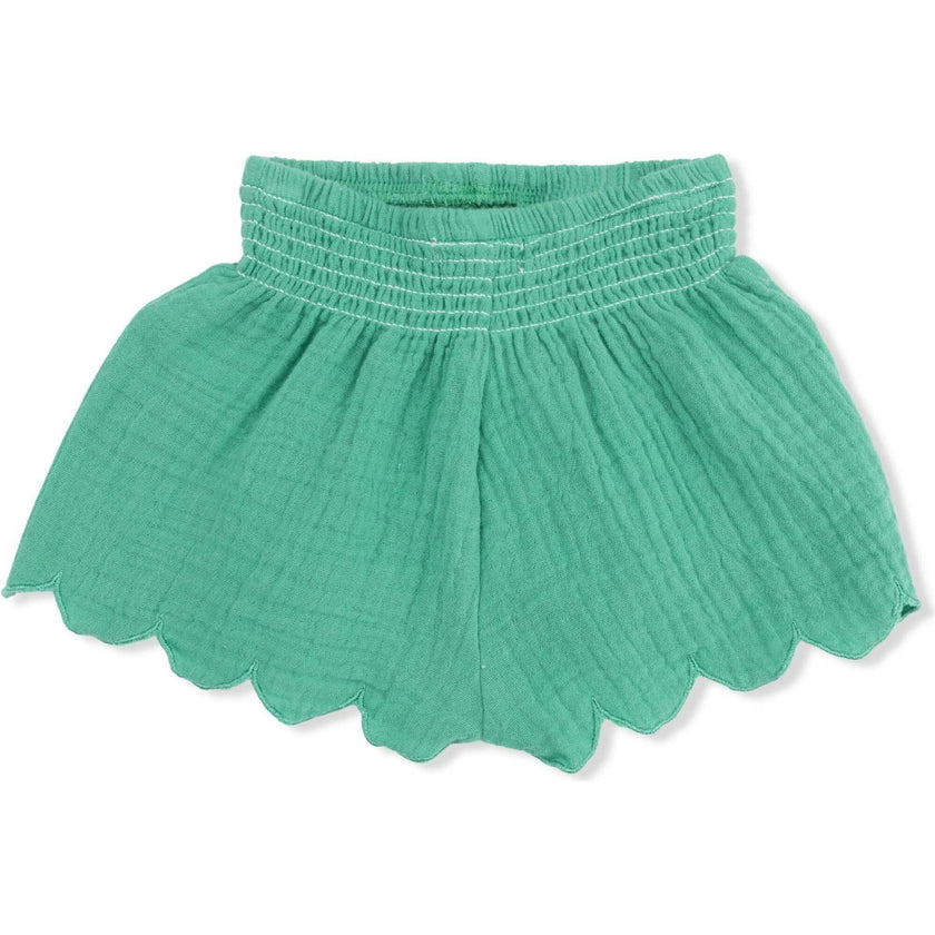 Solid Muslin Ming Green - Scallop Short