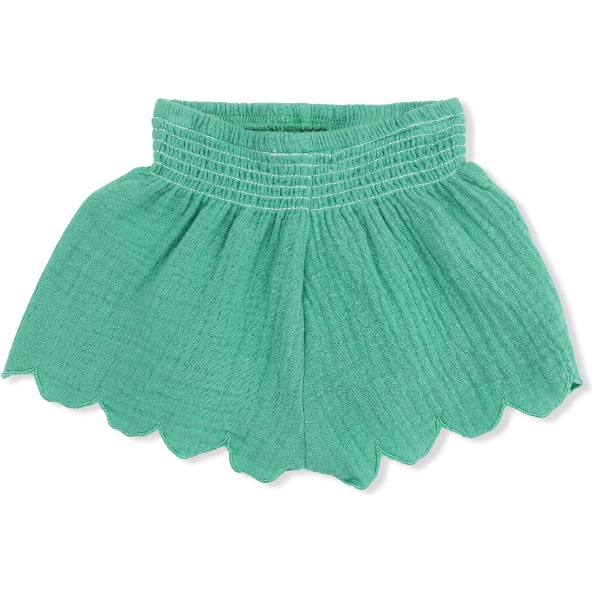 Solid Muslin Ming Green - Scallop Short