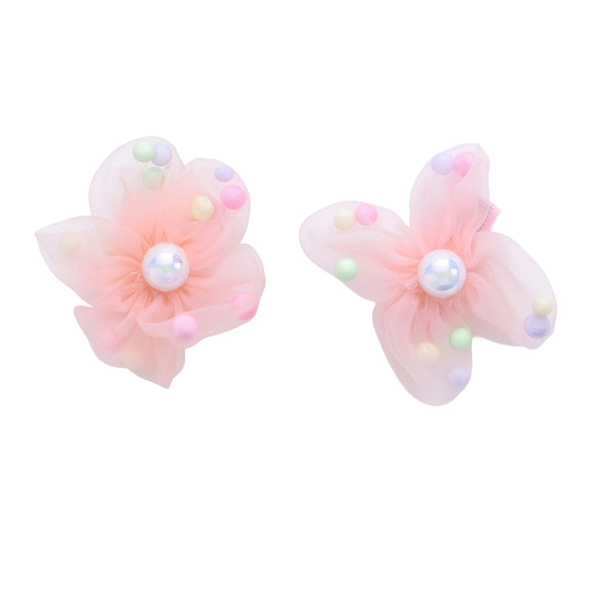 Beaded Flower Hair Tie Set