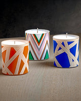 Scented Candle Nastri 220Gr  Bicolore 2 Blue Diam. 3.3"